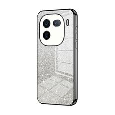 Custodia per telefono elettrolitico in polvere glitter sfumata per vivo iQOO 12 Pro (nera)