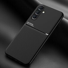 Per Samsung Galaxy S24+ 5G Classic Tilt Strip Grain Magnetico Antiurto PC + Custodia per telefono in TPU (Nero)