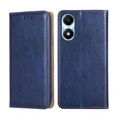 Per Honor X5 Plus 4G / Play 40C Custodia per telefono in pelle magnetica in tinta unita con olio lucido (blu)