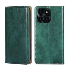 Per Honor X6a 4G Custodia per telefono in pelle magnetica tinta unita olio lucido (verde)
