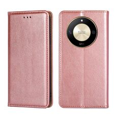 Per Honor X50 5G Custodia per telefono in pelle magnetica tinta unita olio lucido (oro rosa)