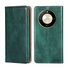 Custodia per telefono in pelle magnetica tinta unita per Honor X50 5G olio lucido (verde)