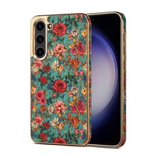 Per Samsung Galaxy S23 FE 5G Denior Flower Language Series Custodia per telefono elettrolitico (blu)