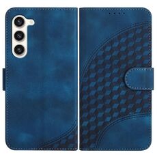 Per Samsung Galaxy S23+ 5G YX0060 Custodia in pelle per telefono con testa di elefante in rilievo con cordino (blu reale)