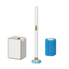 Con 6 pezzi di spazzolino per incenso marino set di scopini per WC usa e getta a parete, gettabili, per la pulizia del bagno con soluzione detergente