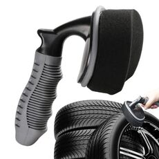 Spazzola in spugna curva per ceratura di pneumatici durevoli per auto (spugna + manico)