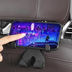 Gancio portaoggetti per auto Sedile posteriore Porta cellulare multifunzione invisibile (nero)