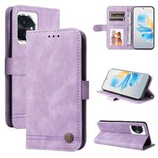 Per Honor 100 Skin Feel Life Tree Custodia in pelle con bottoni in metallo (viola)