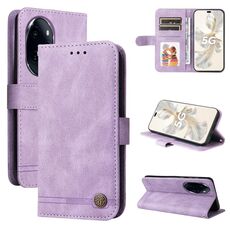Per Honor 100 Pro Skin Feel Life Tree Custodia in pelle con bottoni in metallo (viola)