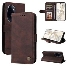 Per Honor 100 Pro Skin Feel Life Tree Custodia in pelle con bottoni in metallo (marrone)