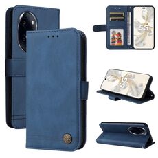 Per Honor 100 Pro Skin Feel Life Tree Custodia in pelle con bottoni in metallo (blu)