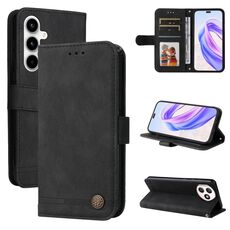 Per Honor X50i+ Custodia per telefono in pelle con bottoni in metallo Skin Feel Life Tree (nera)