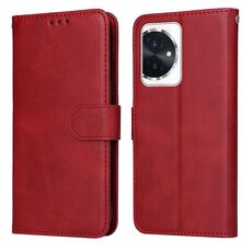 Custodia per telefono in pelle flip con texture classica in vitello per Honor 100 (rossa)