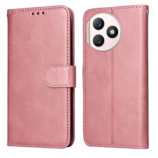 Custodia per telefono in pelle flip con texture classica in vitello per Honor X50i+ (oro rosa)