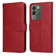 Per vivo Y200 / V29e Custodia per telefono in pelle flip con texture classica in vitello Global Classic (Rosso)