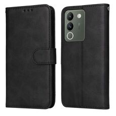 Per vivo Y200 / V29e Custodia per cellulare in pelle flip classica con texture di vitello Global Classic (nera)