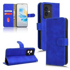 Custodia per telefono in pelle con vibrazione magnetica per Honor 100 5G Skin Feel (blu)