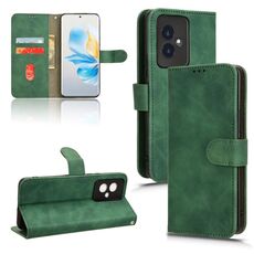 Custodia per telefono in pelle con vibrazione magnetica Skin Feel per Honor 100 5G (verde)