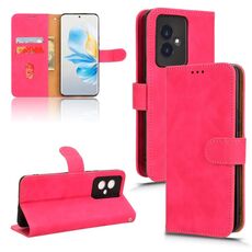 Custodia per telefono in pelle magnetica per Honor 100 5G Skin Feel (rosa rosso)