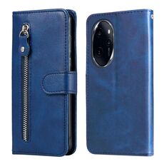 Per Honor 100 Pro Custodia per cellulare in pelle con cerniera alla moda con texture di vitello (blu)