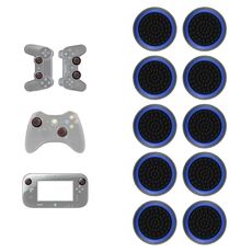 10 PCS Gamepad In Silicone Pulsante Luminoso Cap Rocker Cap Per PS5/PS4/PS3/ONE/360/PRO/serie X/S (Nero Azzurro)