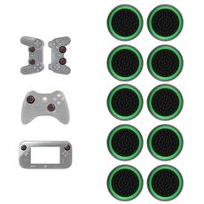 10 PCS Gamepad In Silicone Pulsante Luminoso Cap Rocker Cap Per PS5/PS4/PS3/ONE/360/PRO/serie X/S (Nero Cerchio Verde)