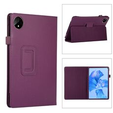 Custodia per tablet in pelle con texture litchi per Huawei MatePad Pro 11 2024 con supporto (viola)