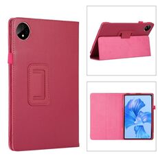 Custodia per tablet in pelle con texture litchi per Huawei MatePad Pro 11 2024 con supporto (rosa rosso)