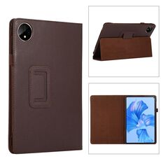 Custodia per tablet in pelle con texture litchi per Huawei MatePad Pro 11 2024 con supporto (marrone)
