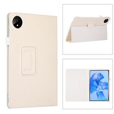 Custodia per tablet in pelle con texture litchi per Huawei MatePad Pro 11 2024 con supporto (bianco)