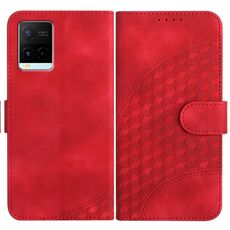 Per vivo Y21/Y33s/Y21s YX0060 Custodia in pelle per telefono con testa di elefante in rilievo con cordino(Rosso)