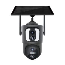 La telecamera WiFi solare binoculare ESCAM QF390 2x2MP supporta la registrazione vocale e di allarme bidirezionale (nero)
