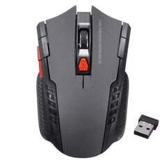 Mouse da ufficio wireless regolabile a tre velocità 2.4G 1600 DPI (grigio argento)