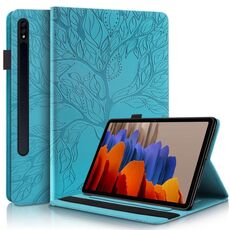 Custodia per tablet in pelle con chiusura orizzontale per Samsung Galaxy Tab S9+ serie Life Tree (blu lago)