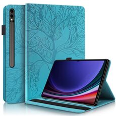 Custodia per tablet in pelle con vibrazione orizzontale per Samsung Galaxy Tab S9 serie Ultra Life Tree (blu lago)