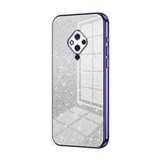 Custodia per telefono elettrolitico in polvere glitter sfumata per vivo S5 (viola)