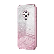 Custodia per telefono elettrolitico in polvere glitter sfumata per vivo S5 (rosa)
