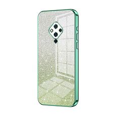 Custodia per telefono elettrolitico in polvere glitter sfumata per vivo S5 (verde)