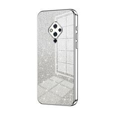 Custodia per telefono elettrolitico in polvere glitterata sfumata per vivo S5 (argento)