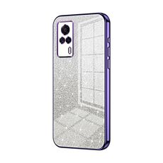 Custodia per telefono elettrolitico in polvere glitter sfumata per vivo S9e (viola)