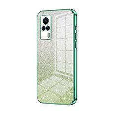 Custodia per telefono elettrolitico in polvere glitter sfumata per vivo S9e (verde)