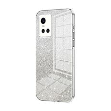 Custodia per telefono elettrolitico in polvere glitterata sfumata per vivo S10 / S10 Pro (trasparente)