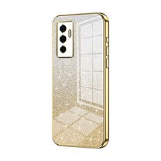 Per vivo S10e / V23e 4G / 5G / Y75 4G Custodia per telefono elettrolitica con polvere glitterata sfumata (Oro)