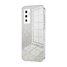 Per vivo S10e / V23e 4G / 5G / Y75 4G Custodia per telefono elettrolitico con polvere glitterata sfumata (trasparente)