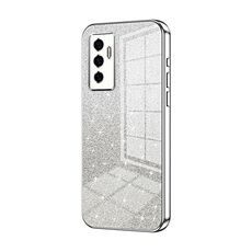 Per vivo S10e / V23e 4G / 5G / Y75 4G Custodia per telefono elettrolitico con polvere glitterata sfumata (Argento)