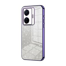 Custodia per telefono elettrolitico in polvere glitterata sfumata per vivo S15e / T1 Pro (viola)