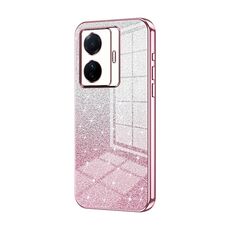 Custodia per telefono elettrolitico in polvere glitterata sfumata per vivo S15e / T1 Pro (rosa)