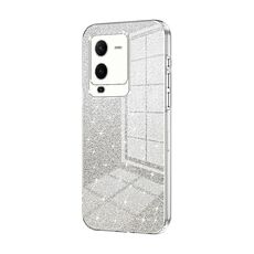 Custodia per telefono elettrolitica in polvere glitter sfumata per vivo S15 Pro / V25 Pro (trasparente)