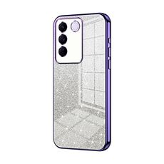 Custodia per telefono elettrolitico in polvere glitterata sfumata per vivo S16e / V27e (viola)