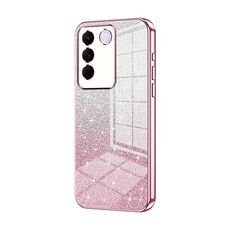 Custodia per telefono elettrolitico in polvere glitterata sfumata per vivo S16e / V27e (rosa)